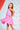 Cut Out Bel Detaylı Pembe Elbise